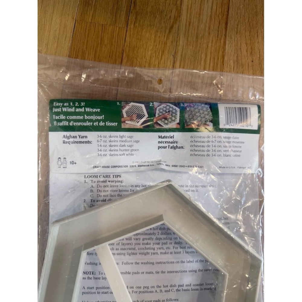Vintage Craft House Hexagon Shaped Lap Loom Set Weaving SEALED New in Package - Picture 6 of 7